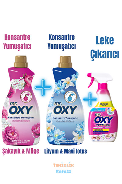 MR.OXY Konsantre Yumuşatıcı Şakayık&Müge ve Lilyum&Mavi Lotus 1440 ml+Termina...