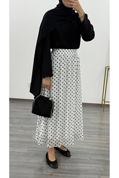 AYZEY Polka Dot Lined Chiffon Skirt
