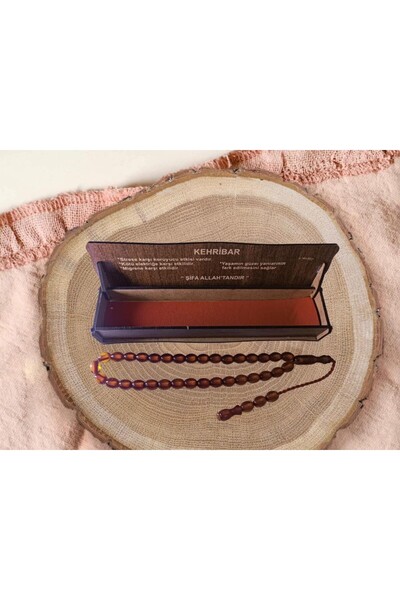 BEST PARTİ Best Special Wooden Boxed Squeeze Amber Prayer Beads Model-4
