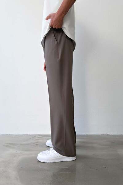 Flaw Wear Pleated Baggy Fit Fabric Smoked Trousers