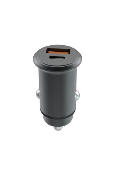lemontti Încărcător auto Fast Charge 65W, USB 3.0 și Type-C PD (Negru)