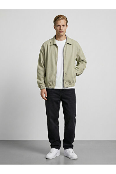 maroni Erkek bordo pamuklu gabardin kumaş klasik yaka bel ve kol lastikli fer...