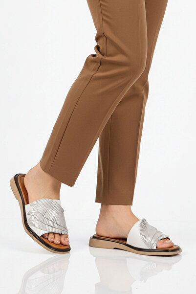 Pierre Cardin White Lightweight Thin Sole Women's Daily Slippers Pc-54624 Z