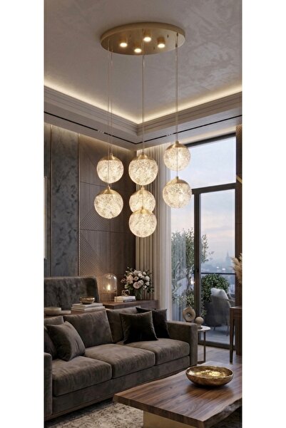 Avize DÜNYA 3 RENKLİ KUMANDALI 7 Lİ SARKIT