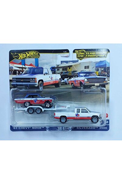 HOT WHEELS 63 Chevy Nova ve '88 Chevy Silverado 3500 - Team Transport