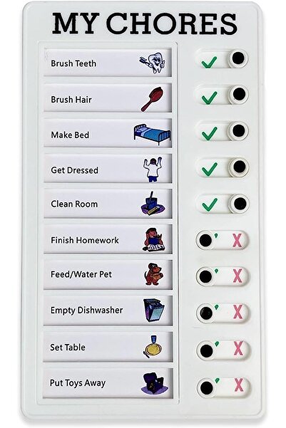 Arabest جدول الأعمال المنزلية للأطفال المتعددين مع شريط انزلاقي، مخطط يومي مح...