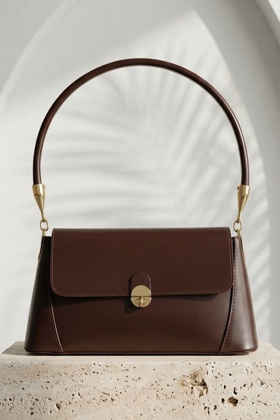 InStyle Retro gorko smeđa torba za rame sa prednjim poklopcem