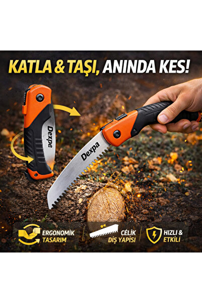 DEXPA Katlanır El Testeresi 180 mm Bahçe Tipi Ultra Keskin Ergonomik