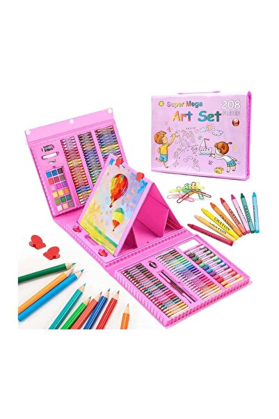 Generic 208-Piece Portable Drawing Art Set for Kids Pink