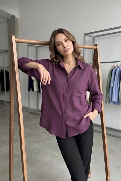 zenne Oversize Modal Shirt Plum - 164