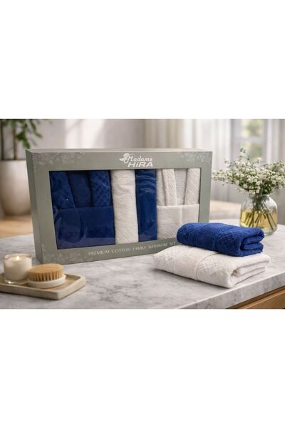 Constanza Exclusive طقم روب عائلي من القطن منقوش من هيرا مكون من 6 قطع / طقم ...