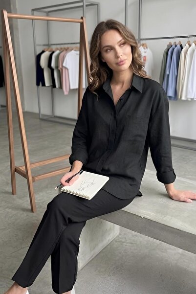 zenne Oversize Modal Shirt Black - 164