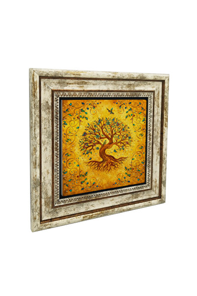Sadrazam Motifed Tree of Life Symbol Printed Natural Stone Painting 25X251G-T...