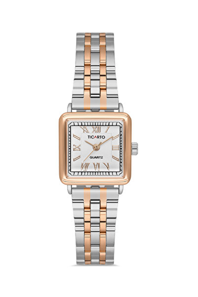 Ticarto Women's Ose-Silver Color Square Metal Wrist Watch Tctss000104S0478