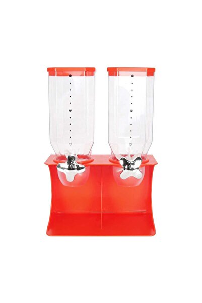 Home Plastic Double Cereal Dispenser, Assorted