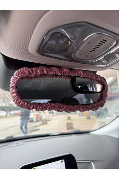 Oto Aksesuarcım Hologram Dotted Rear View Mirror Cover Ornament Pink