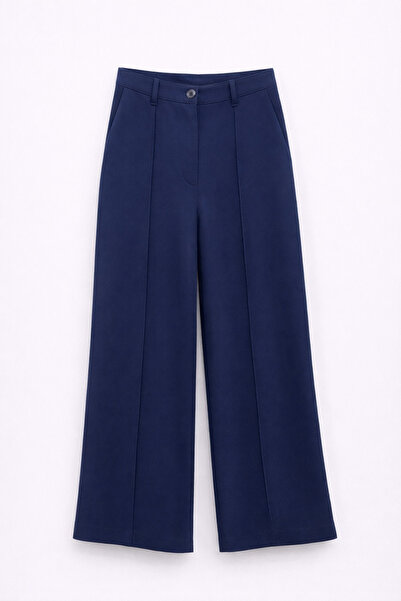 Mixray 4773 بنطلون بالازو نسائي مطوي باللون الأزرق الداكن