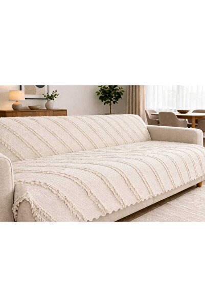 PEREN HOME Chenille Tassel Sofa Cover 175X215 cm - Sofa Bed Cover, Non-Slip, ...
