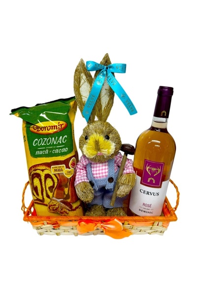 velve Spring Celebration Easter gift basket with Cervus rose wine, Boromir ca...