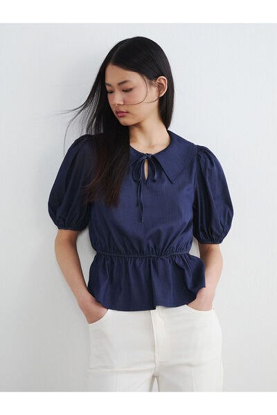 LC Waikiki Rmz Gi̇yi̇m Farkiyla Baby Roba Collar Peplum Blouse