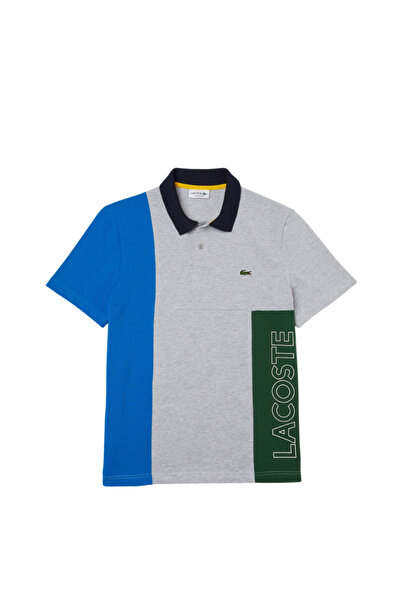Lacoste Men's Regular Fit Color Blocked Gray Polo T-Shirt Ph7223.Bq2