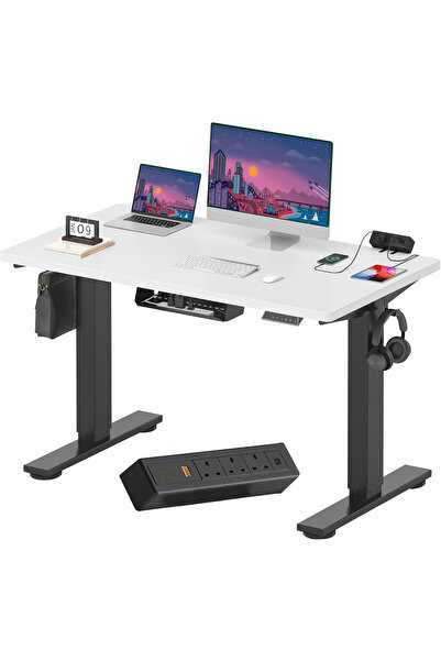 Mahmayi FLEXISPOT EN2 cm Electric Sit Stand Desk with Cable Management - Blac...