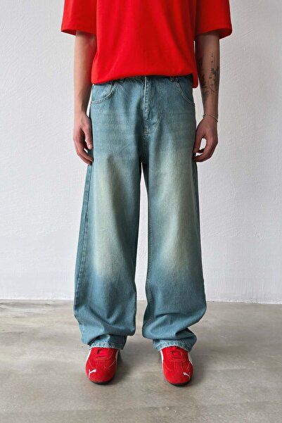 Flaw Wear Çizgili Eskitme Model Baggy Jean