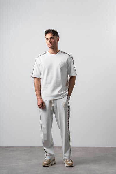 Respire Ανδρικό Σετ Παντελόνι και Μπλουζάκι με Λεπτομέρεια Ρίγες, Κανονική Εφ...