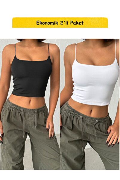 Nordmende Women's Rope Strap Two Colors (Black/White) Economic Package Crop B...