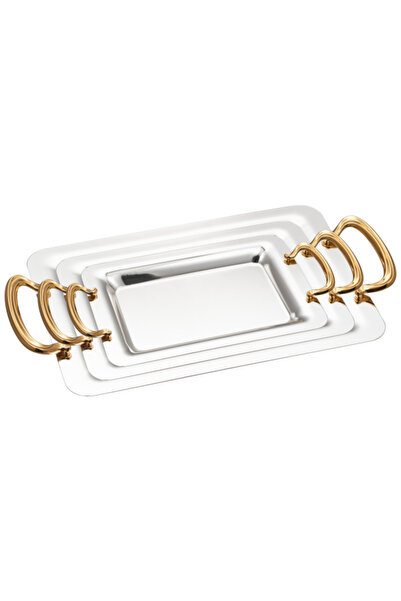 SAFA Stainless Steel Serving Tray Set. 3 Pieces. / 119942