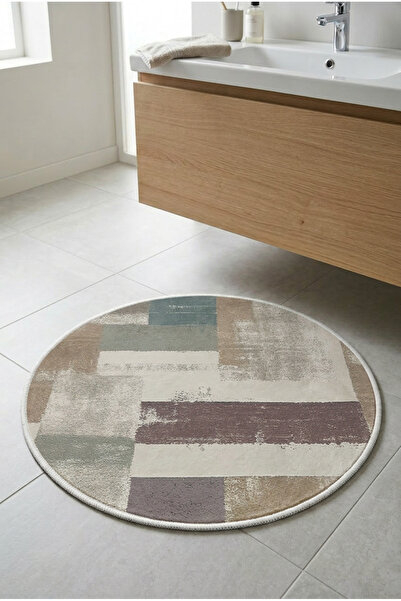 Zevahir Home Round Multi-Purpose Bathroom Mat Non-Slip Base Foot Mat 50X50 Mo...