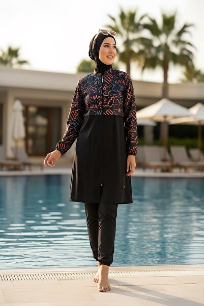 SEBOTEKS Quick-Drying Parachute Fabric Plus Size Full Coverage Hijab Swimsuit...