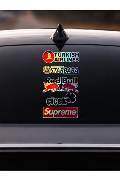 sticker مجموعة هولوغرام للزجاج الخلفي للسيارة مقاس 32 × 15 سم - مجموعة ملصقات...