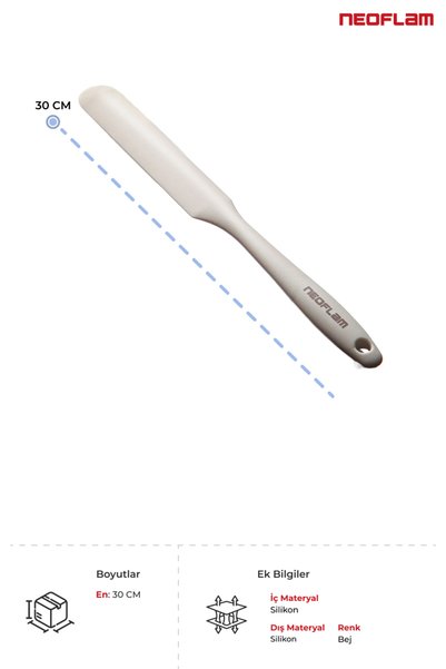 NEOFLAM Thin Silicone Pastry Spatula - Beige