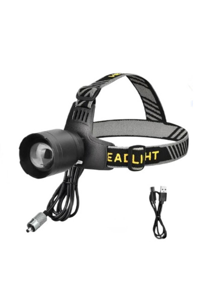 Mihai Lanternă frontală profesională LED YM T102 cu zoom, lumină albă/roșie ș...