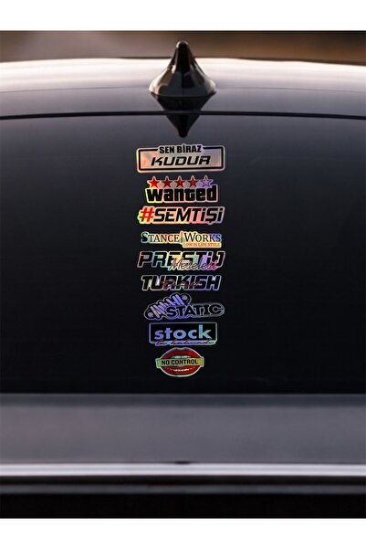 sticker مجموعة هولوغرام للزجاج الخلفي للسيارة مقاس 40 × 15 سم - مجموعة ملصقات...