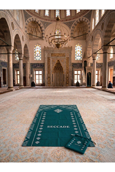 Asyabayrak سجادة صلاة جيبية خضراء سهلة الحمل، هدية للعمرة والمولد، سجادة صلاة...