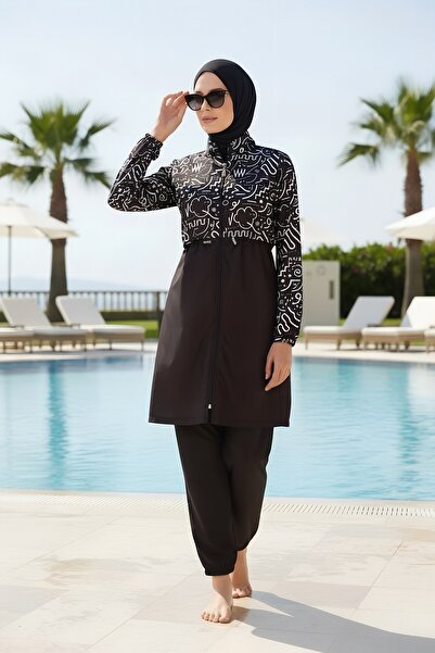 SEBOTEKS Quick-Drying Parachute Fabric Plus Size Full Coverage Hijab Swimsuit...