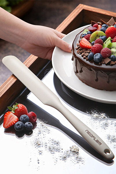 NEOFLAM İnce Silikon Pasta Spatulası - Bej