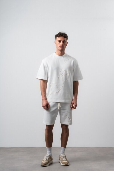 Respire Set de tricou și pantaloni scurți pentru bărbați, cu broderie, croial...