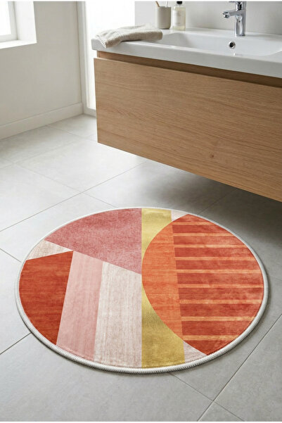 Zevahir Home Round Multi-Purpose Bathroom Mat Non-Slip Base Foot Mat 50X50 Mo...