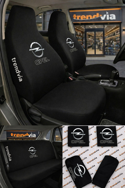trivexa Opel Logolu Oto Koltuk Kılıfı Ön Arka Set – Penye Likralı Universal K...
