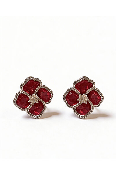 LABELRM Velvet Ruby Flower Studs