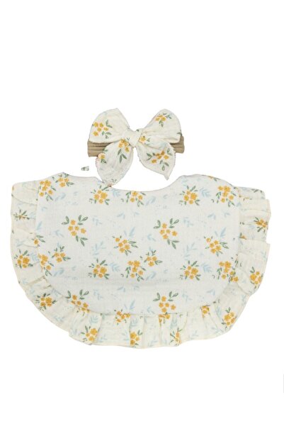 Bambimici -Bella Baby Bib Set for Babies - Floral Printed Light Yellow- 0Y to 4Y