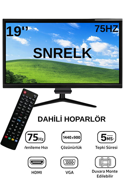 SNRELK 19'' 49 Ekran Karavan Tekne Yat Araç İçi 12V Çakmaklık Girişli Multimedya Led Monitör Tv