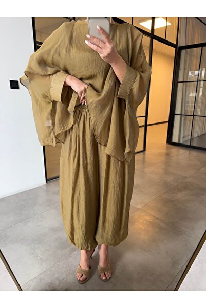 BB Bensu Buyruk Elastic Waisted Shalwar Pants Olive