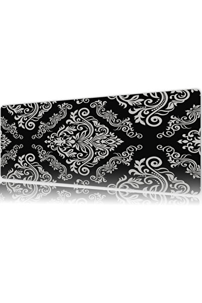 urzuva Silver Baroque Gaming Oyuncu XL Mouse Pad Mousepad 80X30 cm 3Mm Dikişl...