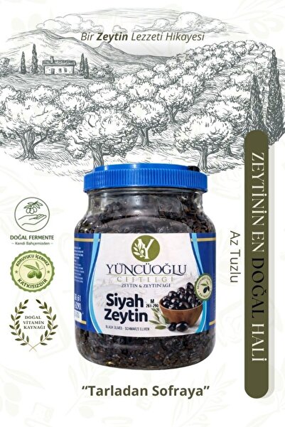 Çiftliği Az Tuzlu Siyah Zeytin 900 gr - Doğal Fermente Katkısız Kahvaltılık Sele Zeytin