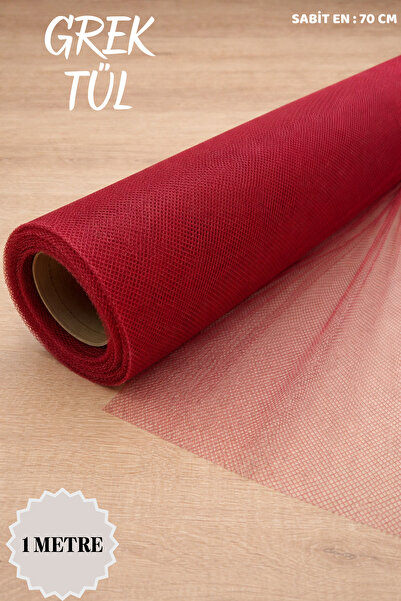 Mortex Bordo İran Grek Tül Boy 1 Metre En 70 Cm - Nişan, Kına, Düğün Bohça Ka...