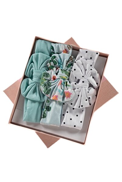 Bambimici - Olivia Box of 3 Headband Ribbon - Polka and Flower Print - 0Y to 2Y